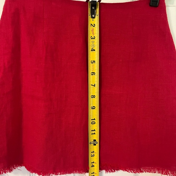 Reformation Fifi Linen Mini Skirt in Red - Picture 9 of 10
